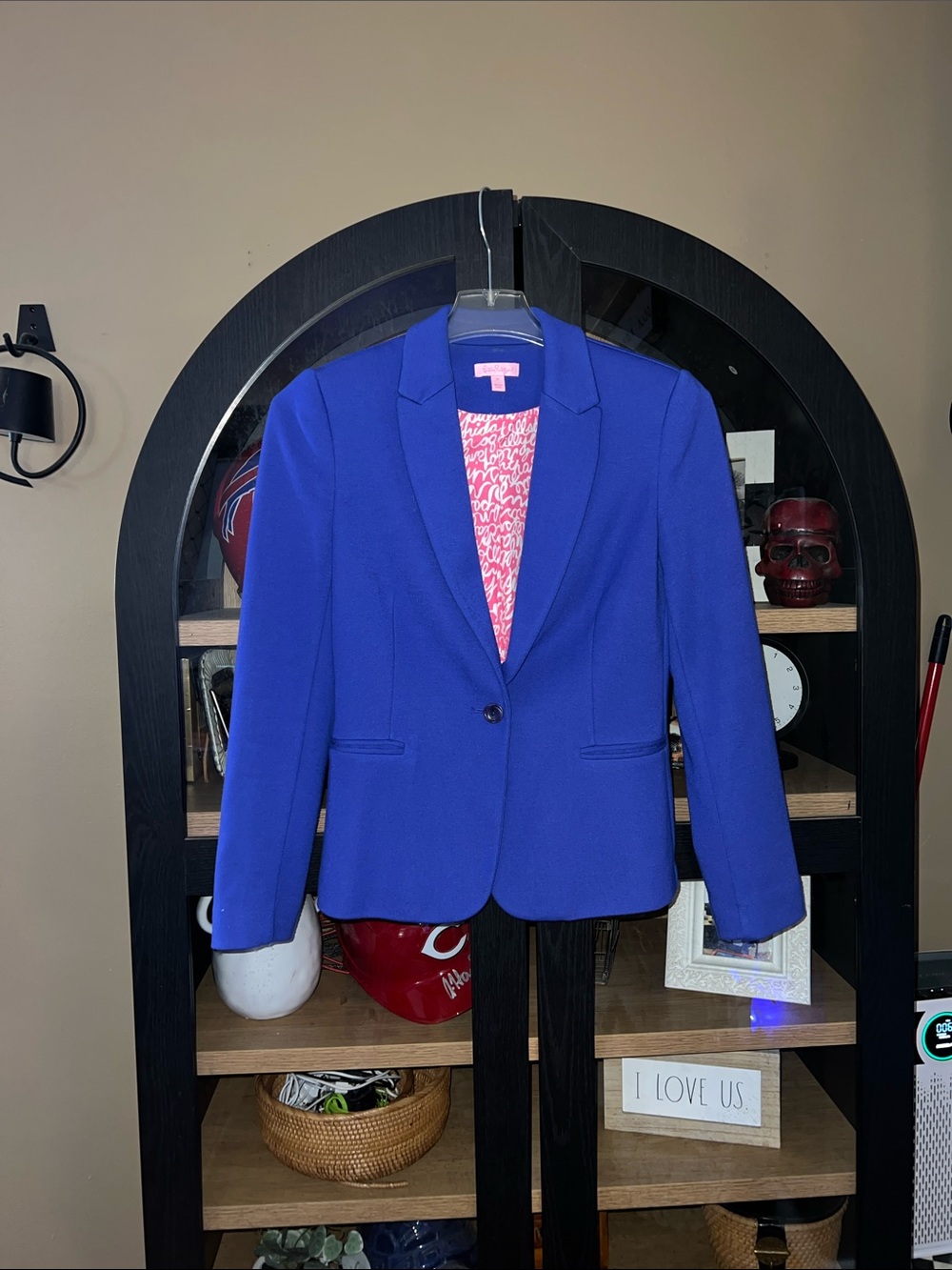 Lilly Pulitzer Cobalt Blue Single-Button Blazer M